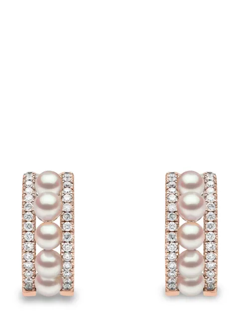 Yoko London 18kt rose gold Eclipse Akoya pearl and diamond earrings Pink QYE22569X