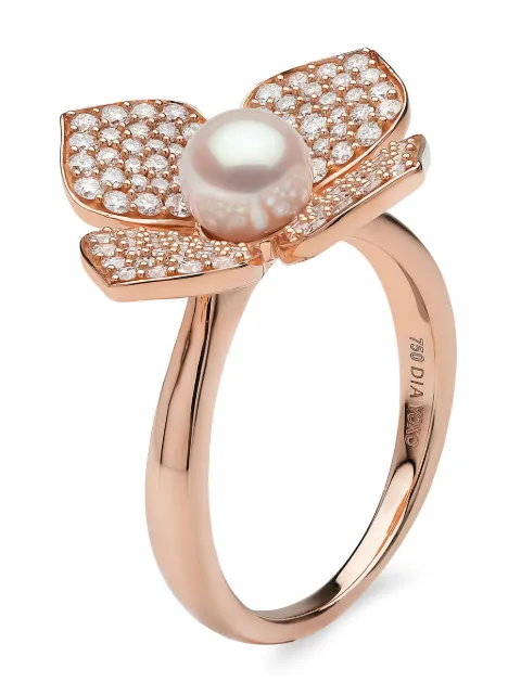 Yoko London 18kt rose gold Petal Akoya pearl and diamond ring Gold QYR23129X