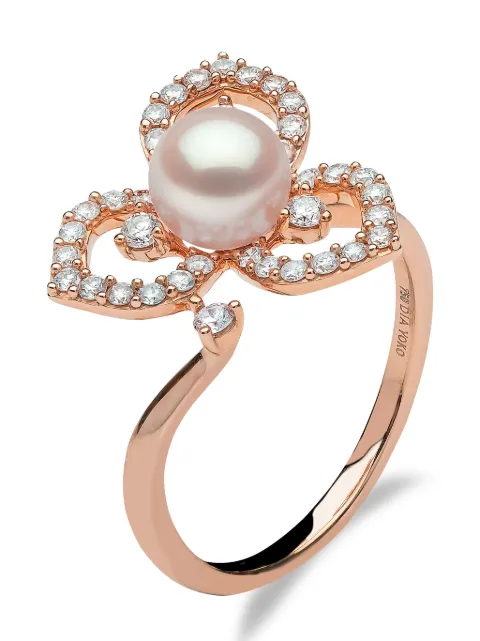 Yoko London 18kt rose-gold Akoya pearl and diamond ring Pink QYR23079X