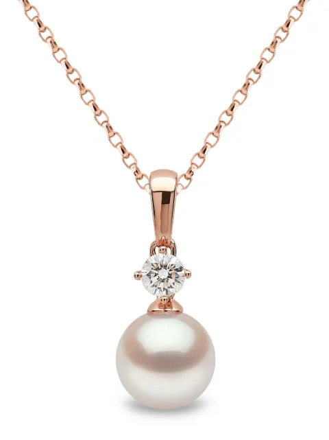 Yoko London 18kt rose gold Akoya pearl and diamond necklace Pink YPM11209X