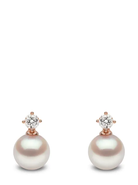 Yoko London 18kt rose gold Akoya pearl and diamond earrings Pink YEM11309X