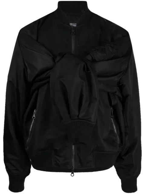 Mostly Heard Rarely Seen logo-embroidered panelled jacket Black MH02BDX01
