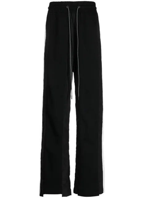 Mostly Heard Rarely Seen stripe-detail cotton track trousers Black MH02BDKB03