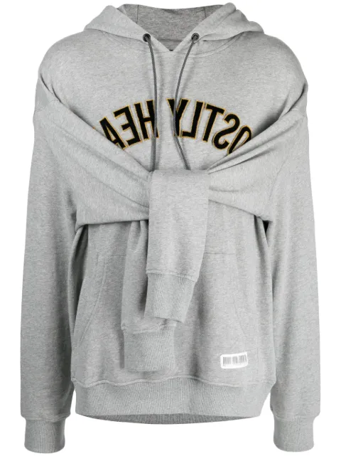 Mostly Heard Rarely Seen logo-print cotton hoodie Grey MH02BDKH04