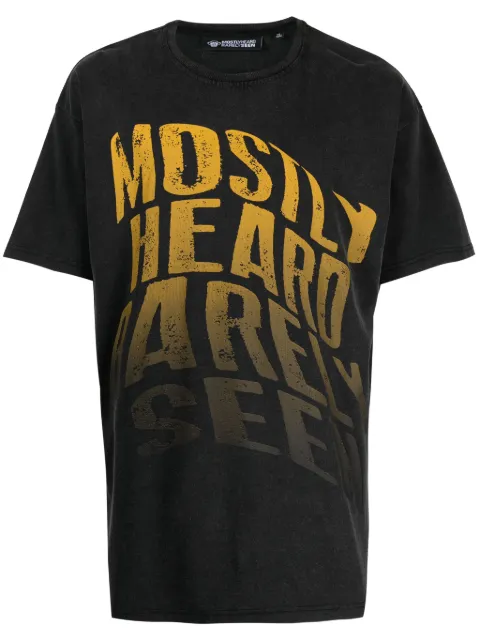 Mostly Heard Rarely Seen Faded Warped cotton T-shirt Black MH02BDT04