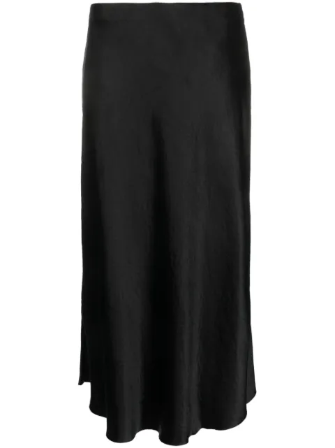 Vince satin-finish draped midi skirt Black V988030875