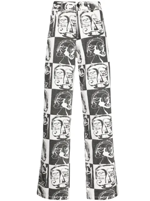 Haculla This Is Chess checkerboard jeans Black HA02BDJ01