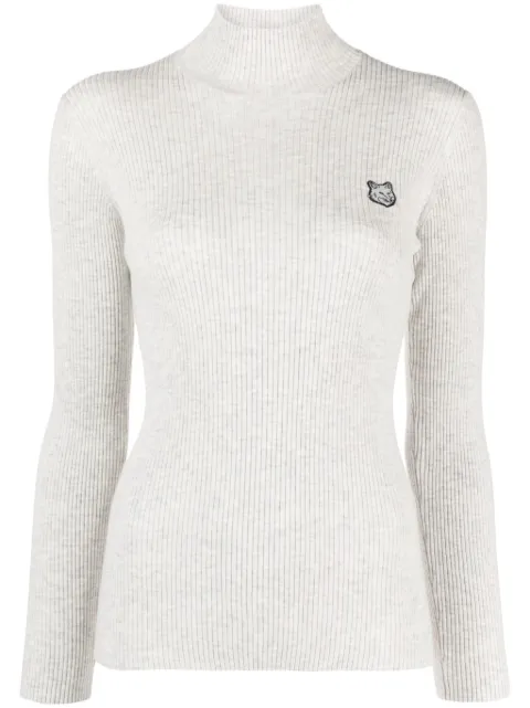 Maison Kitsuné fox-motif high-neck jumper Grey LW00806KT1091