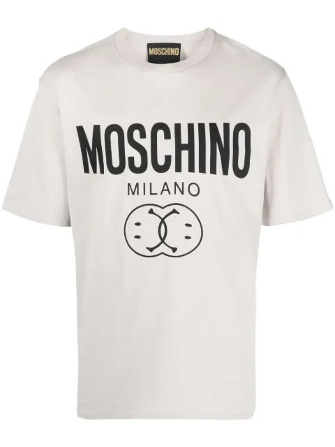 Moschino logo-print organic-cotton T-shirt Grey 07257041