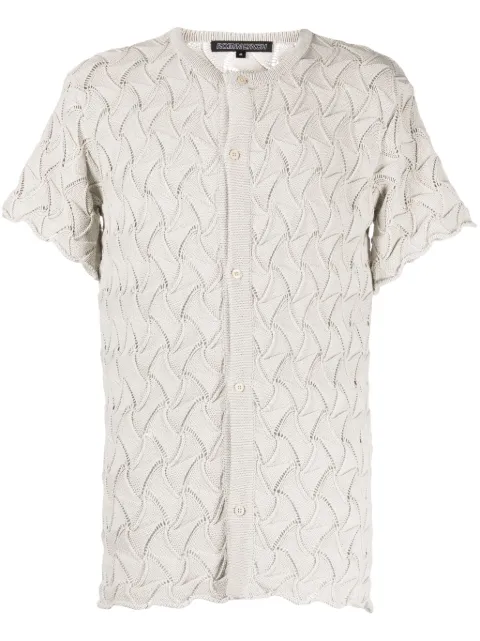 Robyn Lynch Wave short-sleeve cotton cardigan Grey SS23RLTSH03