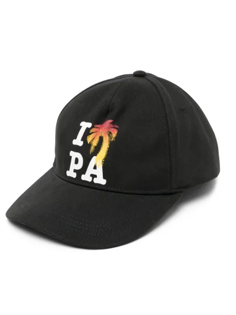 Palm Angels logo-print cotton cap Black PMLB094F23FAB0061001