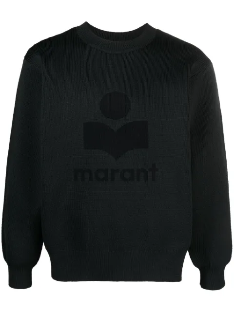 MARANT AYLER logo-motif ribbed sweater Black PU0182HAA3L83H