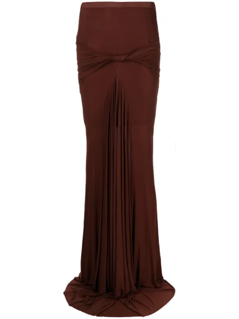 Rick Owens high-waisted draped maxi skirt Red RP01D2365HBZ