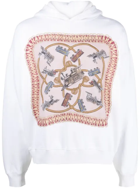 Bally graphic-print organic cotton hoodie White 6305275