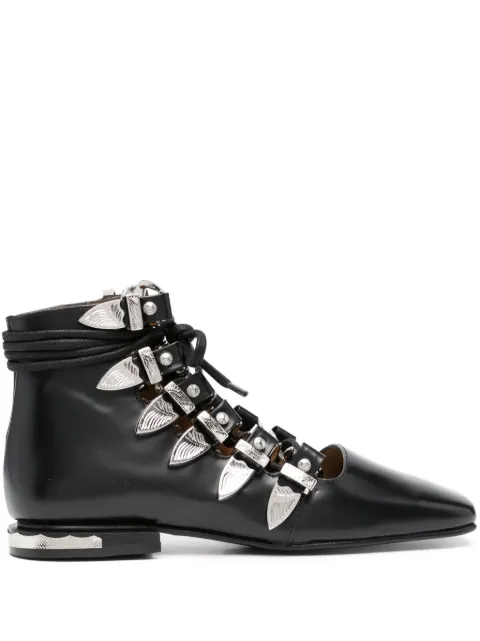Toga Pulla lace-up leather ankle boots Black FTGPW128409021
