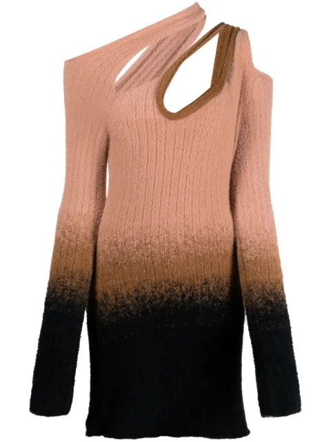 Ottolinger gradient-effect knitted mini dress Pink 706001