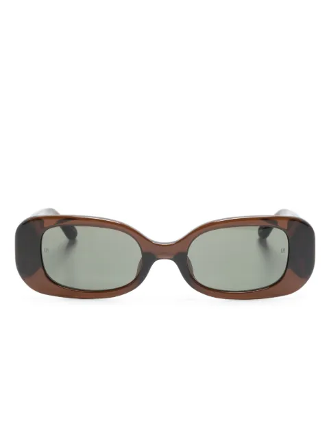 Linda Farrow engraved-logo arm sunglasses Brown LFL1117