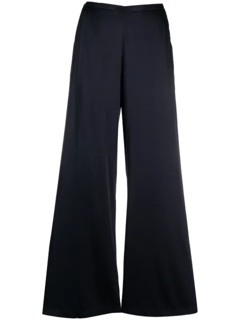 Forte Forte satin-finish wide-leg trousers Blue 10690MYPANTS