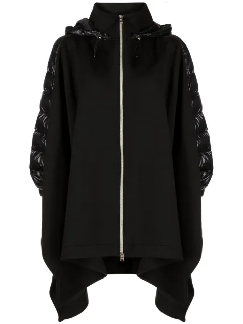 Herno hooded cotton knitted cape Black JP00003DR56009