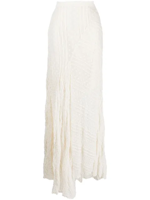 ANOUKI high-waisted asymmetric-hem skirt Neutrals APF23I14SKBGJE