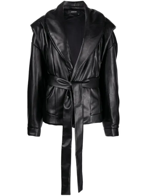 ANOUKI faux-leather padded jacket Black APF23N15JALEBK