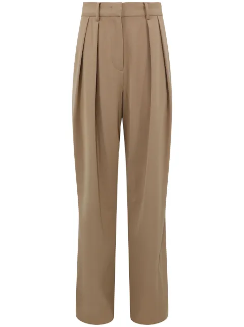 STAUD Luisa pleated wide-leg trousers Brown 5616278