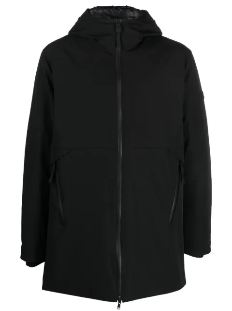 Peuterey logo-patch hooded coat Black PEU405901191581
