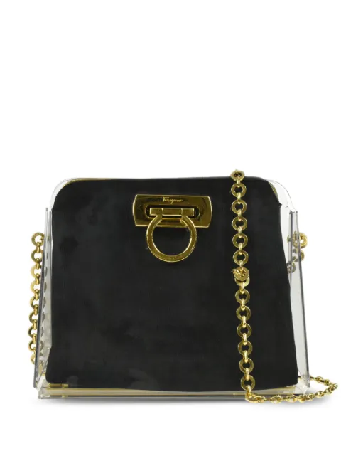 Ferragamo Pre-Owned 1990-2000 Gancini chain shoulder bag Black 215263