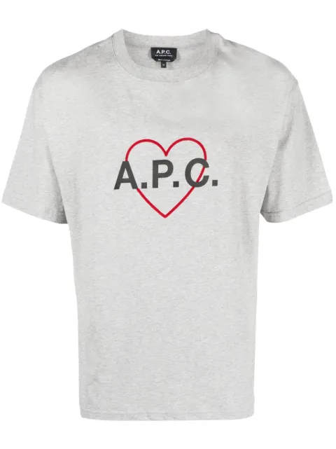 A.P.C. heart logo cotton T-shirt Grey M26118COEIO
