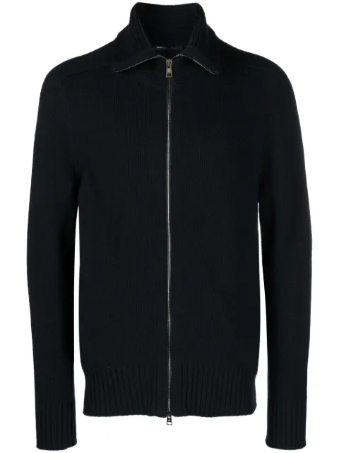 Tagliatore zip-up knitted jumper Blue KALEBPWI2302