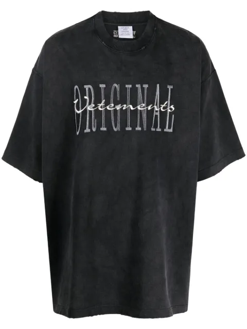 VETEMENTS Original logo-print T-shirt Grey UE54TR310B