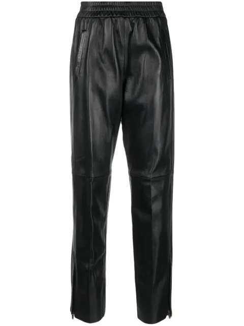 Golden Goose leather elastic-waist cropped trousers Black GWP01486P001178