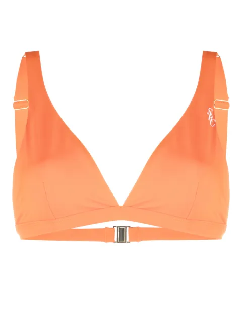 Sporty & Rich logo-print triangle bikini top Orange SM973ML
