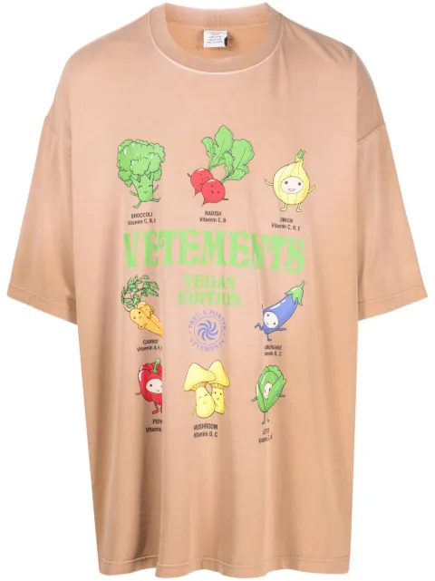 VETEMENTS Vegan logo-print cotton T-shirt Brown UE54TR250E