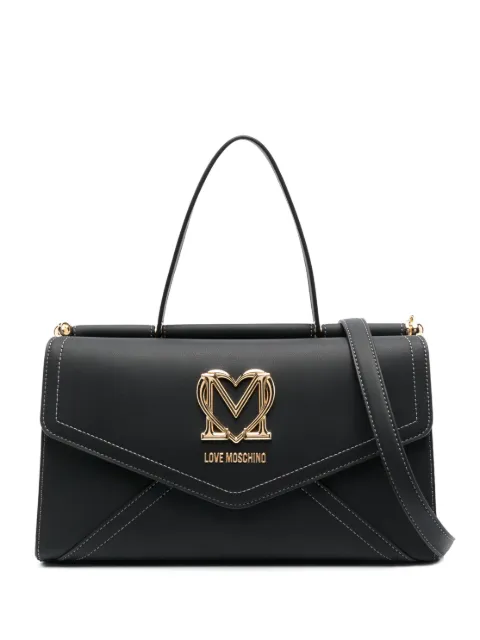 Love Moschino logo-plaque envelope tote bag Black JC4230PP0HKG0000