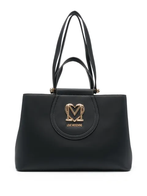 Love Moschino logo-plaque tote bag Black JC4226PP0HKG0000