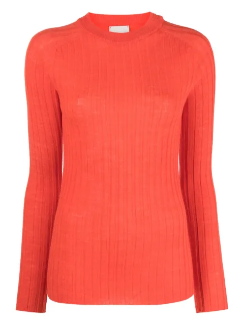 Alysi round-neck chunky ribbed-knit top Orange 253457A3044