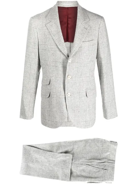 Brunello Cucinelli single-breasted checked suit Grey MY436LDWHC001