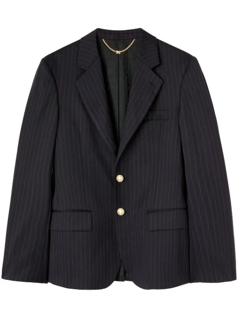 Palm Angels pinstripe wool single-breasted blazer Blue PMEN039F23FAB0024646