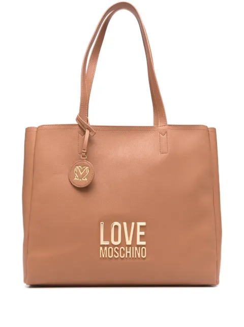 Love Moschino logo-plaque shoulder bag Brown JC4100PP1HLI0