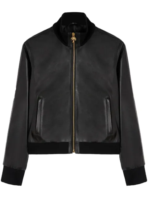 Palm Angels zip-up bomber jacket Black PWJA019F23LEA0011010