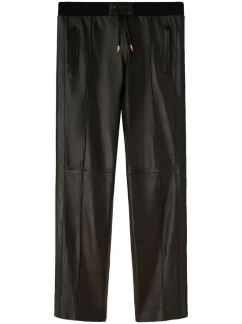 Palm Angels leather track pants Black PMJB013F23LEA0011010