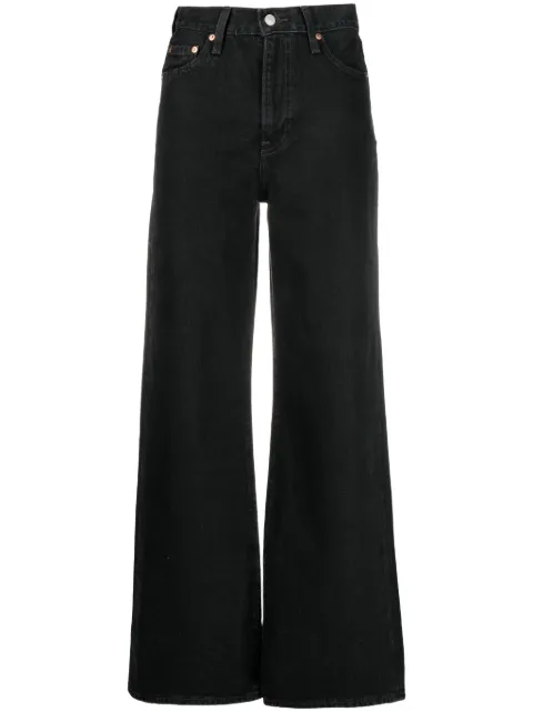 Levi's: Made & Crafted Ribcage high-waisted wide-leg jeans Black A6081