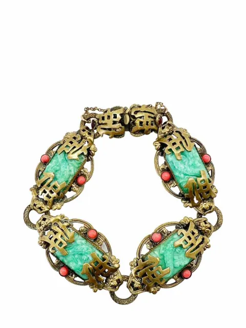 Jennifer Gibson Jewellery Antique Neiger Brothers Chinoiserie Dragon Bracelet 1920s Gold FCD2CFCD2C202307173