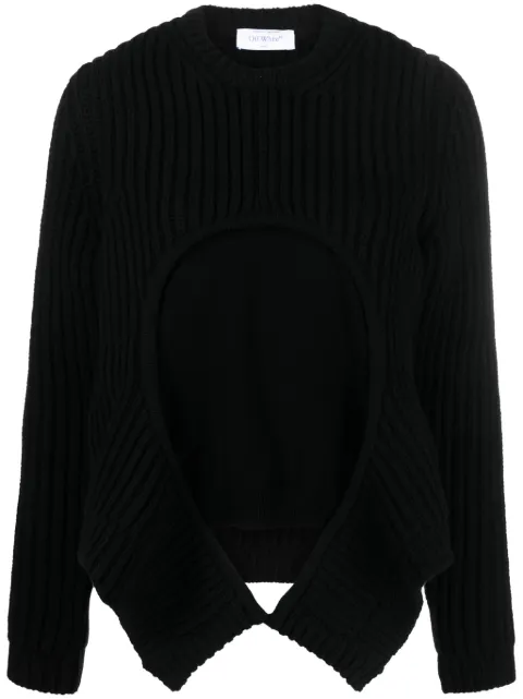 Off-White layered ribbed-knit jumper Black OWHE099F23KNI0011000