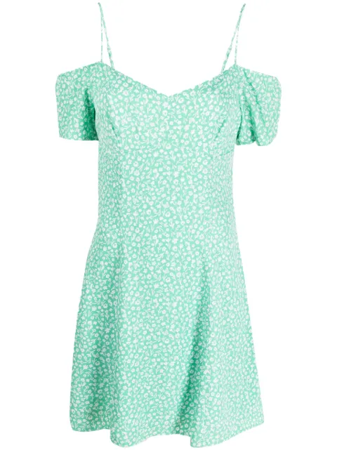Calvin Klein Jeans floral-print off-shoulder dress Green 20J221073