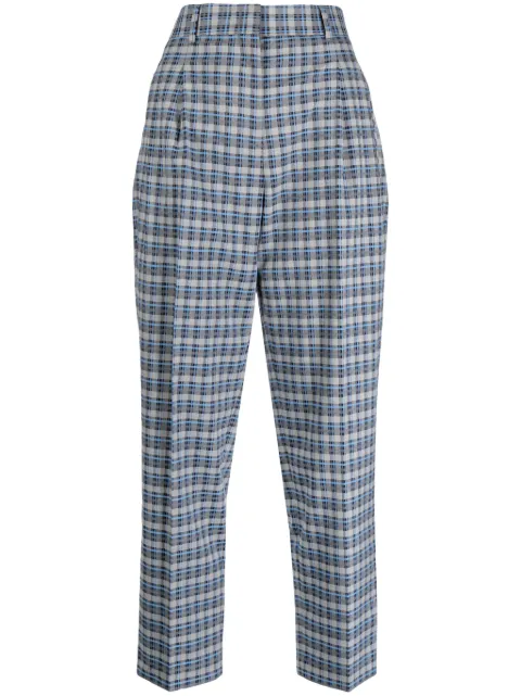 PS Paul Smith check-pattern cropped trousers Blue W2R207TL31069