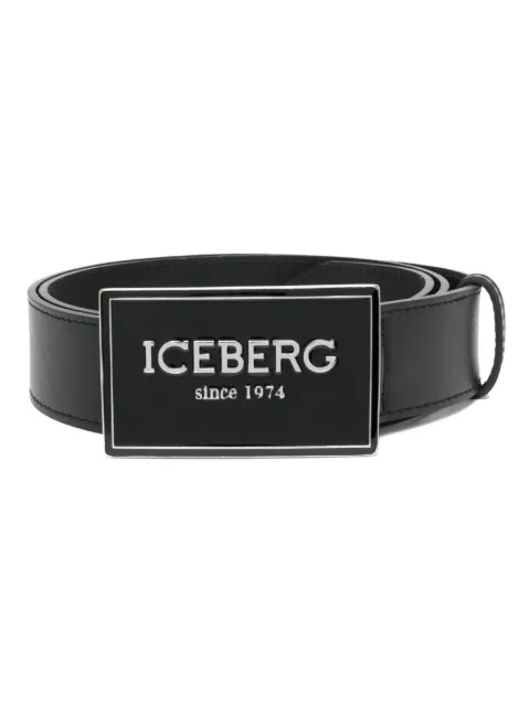 Iceberg logo-lettering leather belt Black 66046900