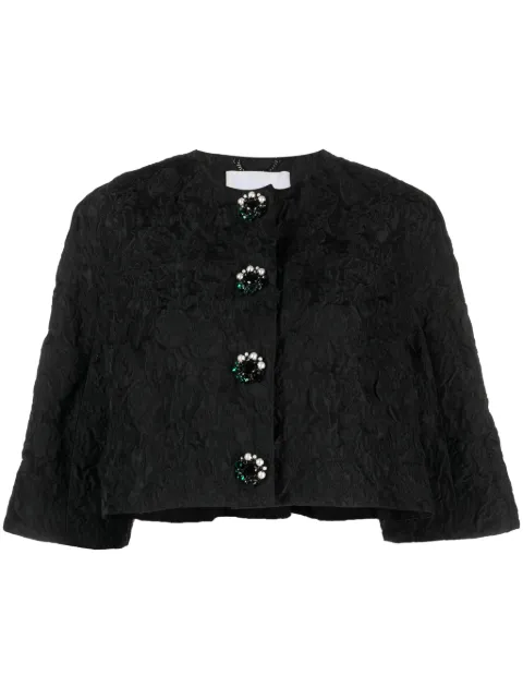 ERDEM textured cropped jacket Black 7592