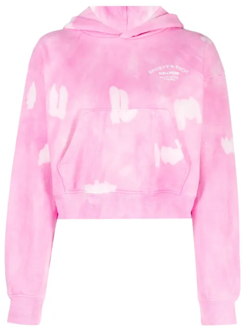 Sporty & Rich Wellness tie-dye cotton hoodie Pink HC952TF